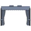 Paviljong med draperi 3x4 m antracit stål vidaXL – miniatyr 2