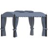 Paviljong med draperi 3x4 m antracit stål vidaXL – miniatyr 1