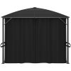 Paviljong med draperi 400x300x265 cm antracit vidaXL – miniatyr 3