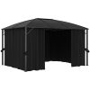 Paviljong med draperi 400x300x265 cm antracit vidaXL – miniatyr 4