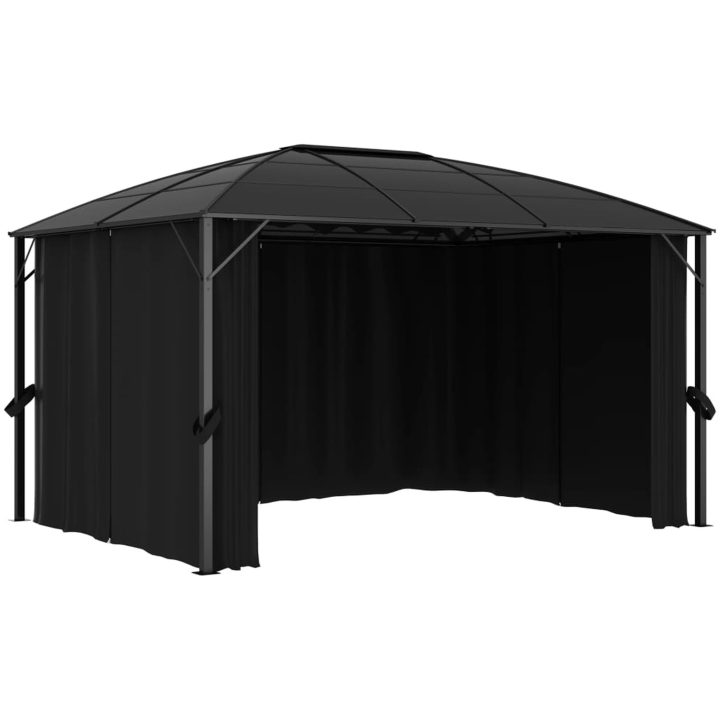 Paviljong med draperi 400x300x265 cm antracit vidaXL – bild 5