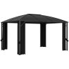 Paviljong med draperi 400x300x265 cm antracit vidaXL – miniatyr 6