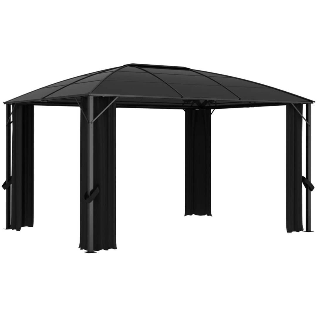 Paviljong med draperi 400x300x265 cm antracit vidaXL – bild 6