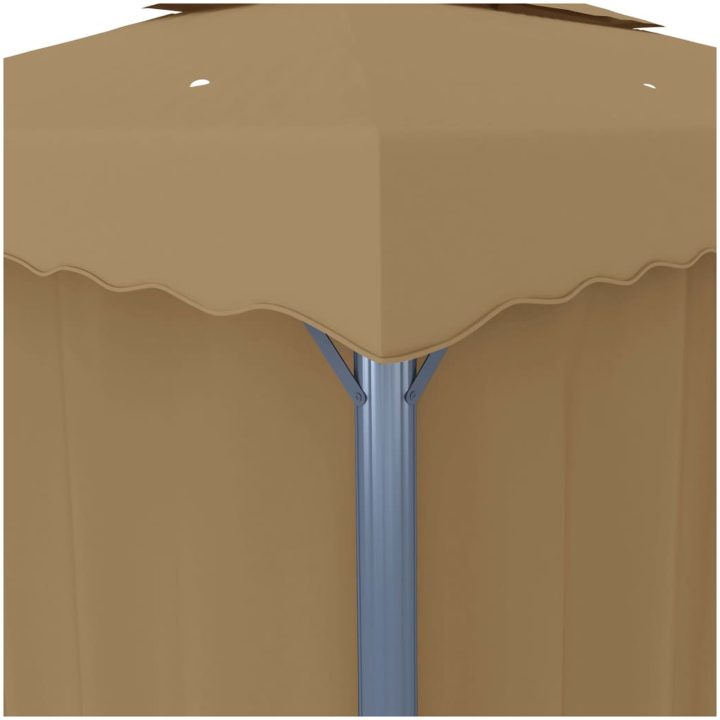 Paviljong med draperi 4x3 m taupe aluminium vidaXL – bild 6