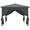 Paviljong med draperi aluminium svart vidaXL 3 x 3 m – miniatyr 2