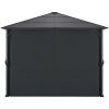 Paviljong med draperi aluminium svart vidaXL 3 x 3 m – miniatyr 3