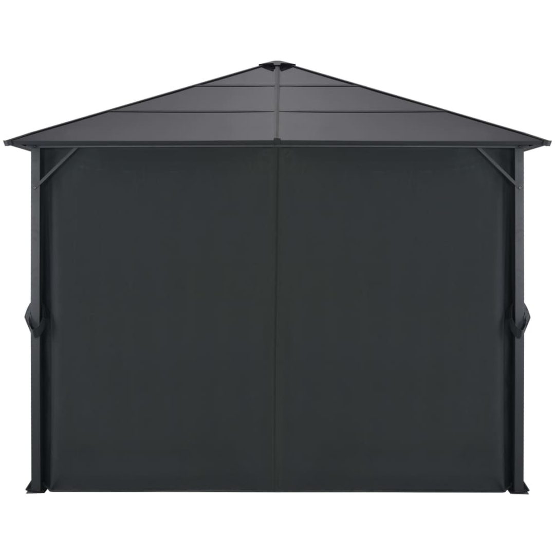 Paviljong med draperi aluminium svart vidaXL 3 x 3 m – bild 3