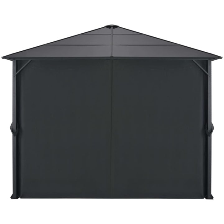 Paviljong med draperi aluminium svart vidaXL 3 x 3 m – bild 3