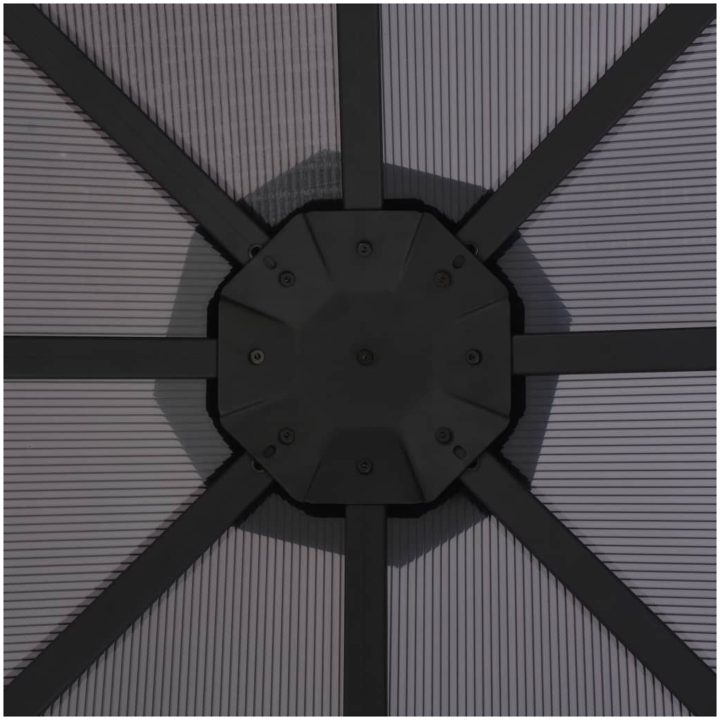 Paviljong med draperi aluminium svart vidaXL 3 x 3 m – bild 4
