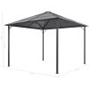 Paviljong med draperi aluminium svart vidaXL 3 x 3 m – miniatyr 7