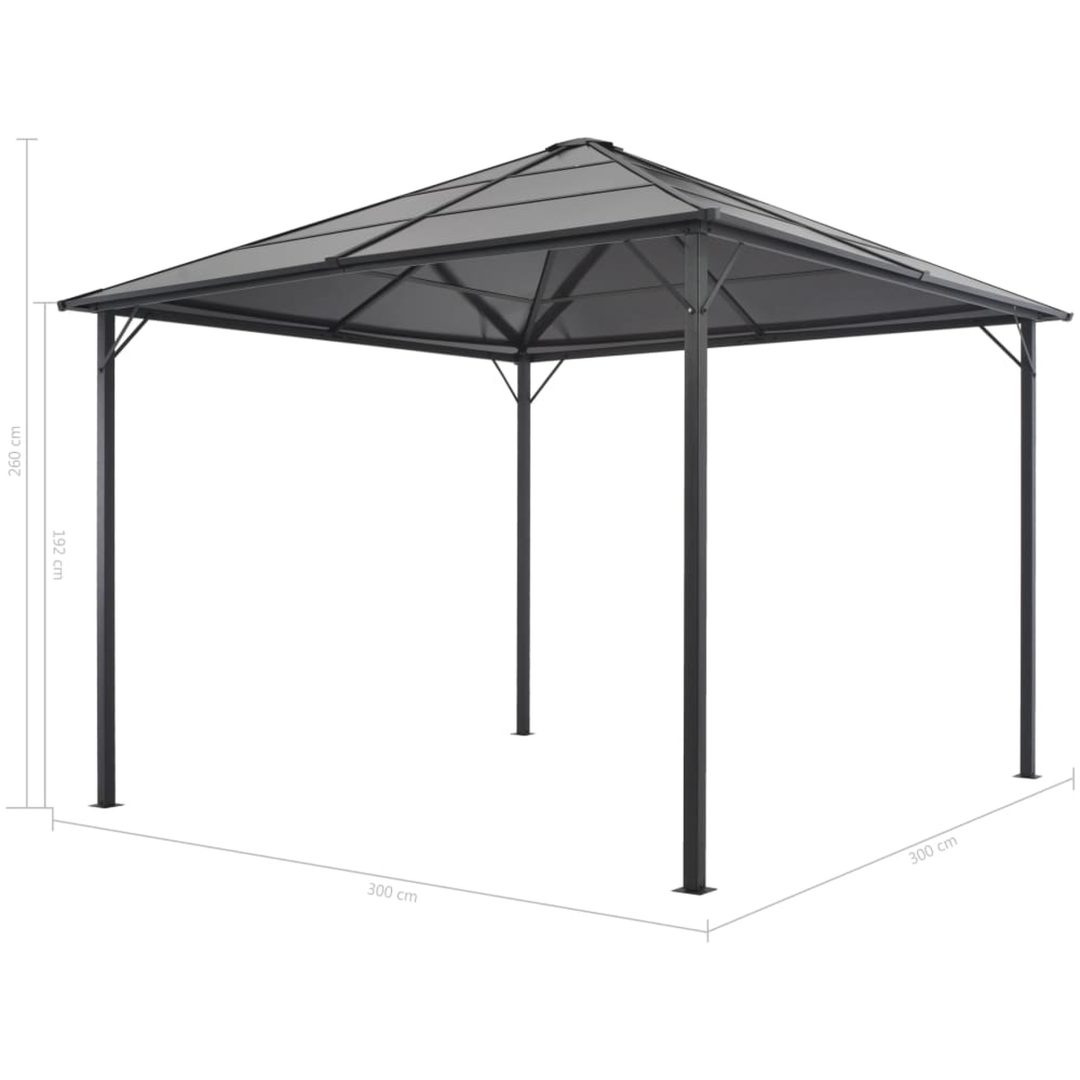 Paviljong med draperi aluminium svart vidaXL 3 x 3 m – bild 7