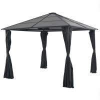 Paviljong med draperi aluminium svart vidaXL