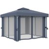 Paviljong med draperi antracit aluminium vidaXL 3 x 3 m – miniatyr 3
