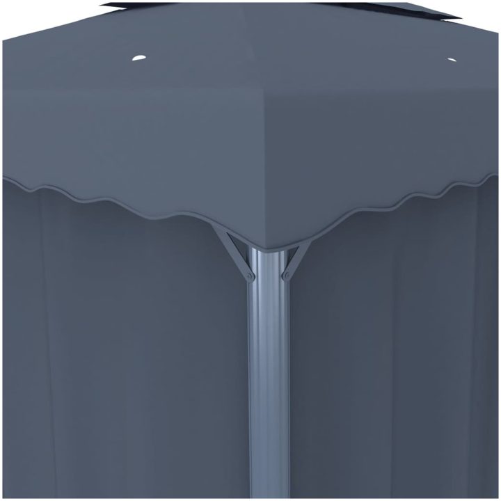 Paviljong med draperi antracit aluminium vidaXL 3 x 3 m – bild 5