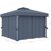 Paviljong med draperi antracit aluminium vidaXL 3 x 3 m – miniatyr 6