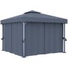 Paviljong med draperi antracit aluminium vidaXL 3 x 3 m – miniatyr 1