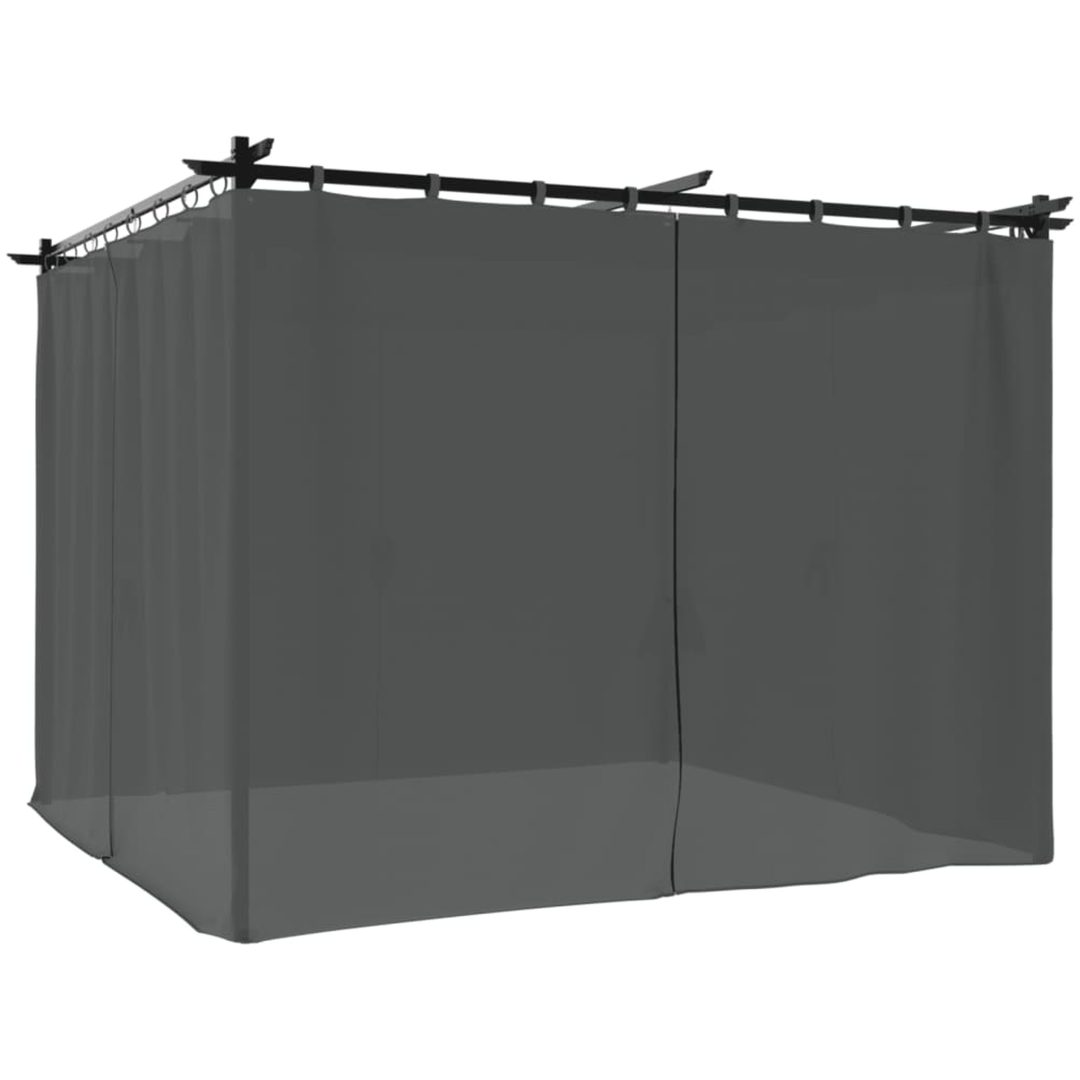 Paviljong med draperi antracit stål vidaXL 3 x 3 m – bild 2