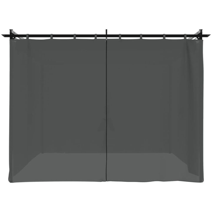 Paviljong med draperi antracit stål vidaXL 3 x 3 m – bild 4