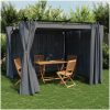 Paviljong med draperi antracit stål vidaXL 3 x 3 m – miniatyr 1