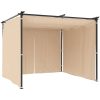 Paviljong med draperi gräddvit stål vidaXL 3 x 3 m – miniatyr 5