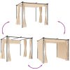Paviljong med draperi gräddvit stål vidaXL 3 x 3 m – miniatyr 7