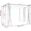 Paviljong med draperi gräddvit stål vidaXL 3 x 3 m – miniatyr 8