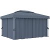 Paviljong med draperi och ljusslinga LED 4x3 m antracit vidaXL 4 x 3 cm – miniatyr 3
