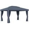 Paviljong med draperi och ljusslinga LED 4x3 m antracit vidaXL 4 x 3 cm – miniatyr 7