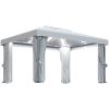Paviljong med draperi och ljusslinga LED 4x3 m gräddvit vidaXL 4 x 3 cm – miniatyr 2
