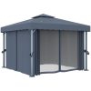 Paviljong med draperi och ljusslinga LED antracit vidaXL 3 x 3 m – miniatyr 4
