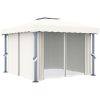 Paviljong med draperi och ljusslinga LED gräddvit vidaXL 3 x 3 m – miniatyr 5