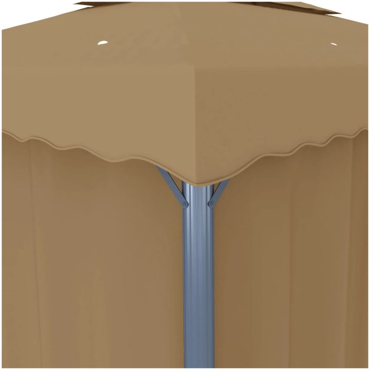Paviljong med draperi taupe aluminium vidaXL 3 x 3 m – bild 5