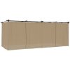 Paviljong med draperi taupe stål vidaXL 6 x 3 m – miniatyr 2