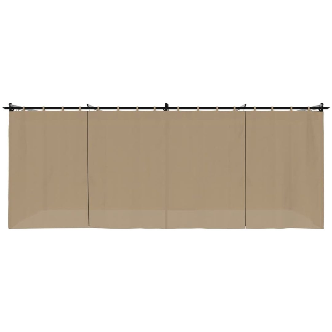 Paviljong med draperi taupe stål vidaXL 6 x 3 m – bild 4