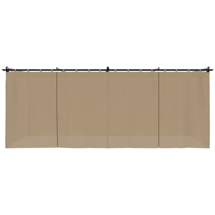 Paviljong med draperi taupe stål vidaXL 6 x 3 m – bild 4
