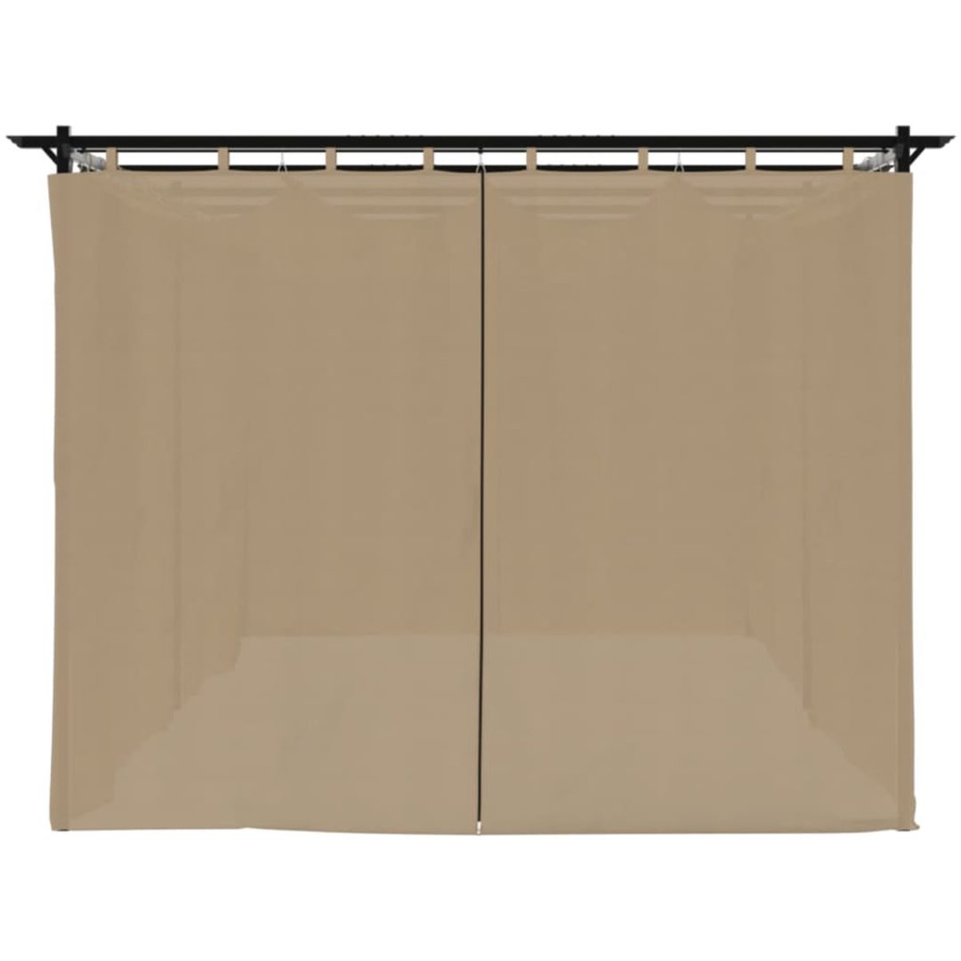 Paviljong med draperi taupe stål vidaXL 6 x 3 m – bild 5