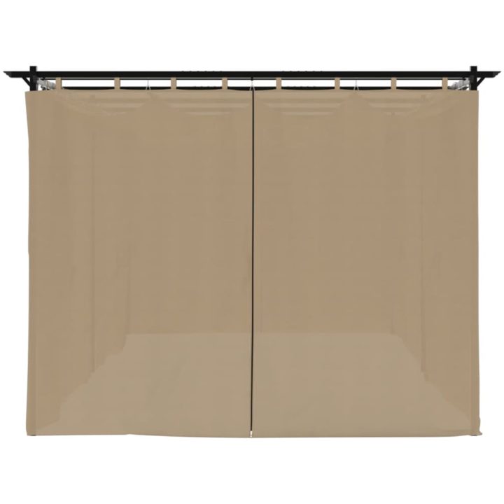 Paviljong med draperi taupe stål vidaXL 6 x 3 m – bild 5