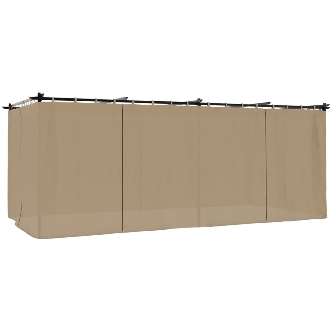 Paviljong med draperi taupe stål vidaXL 6 x 3 m – bild 6