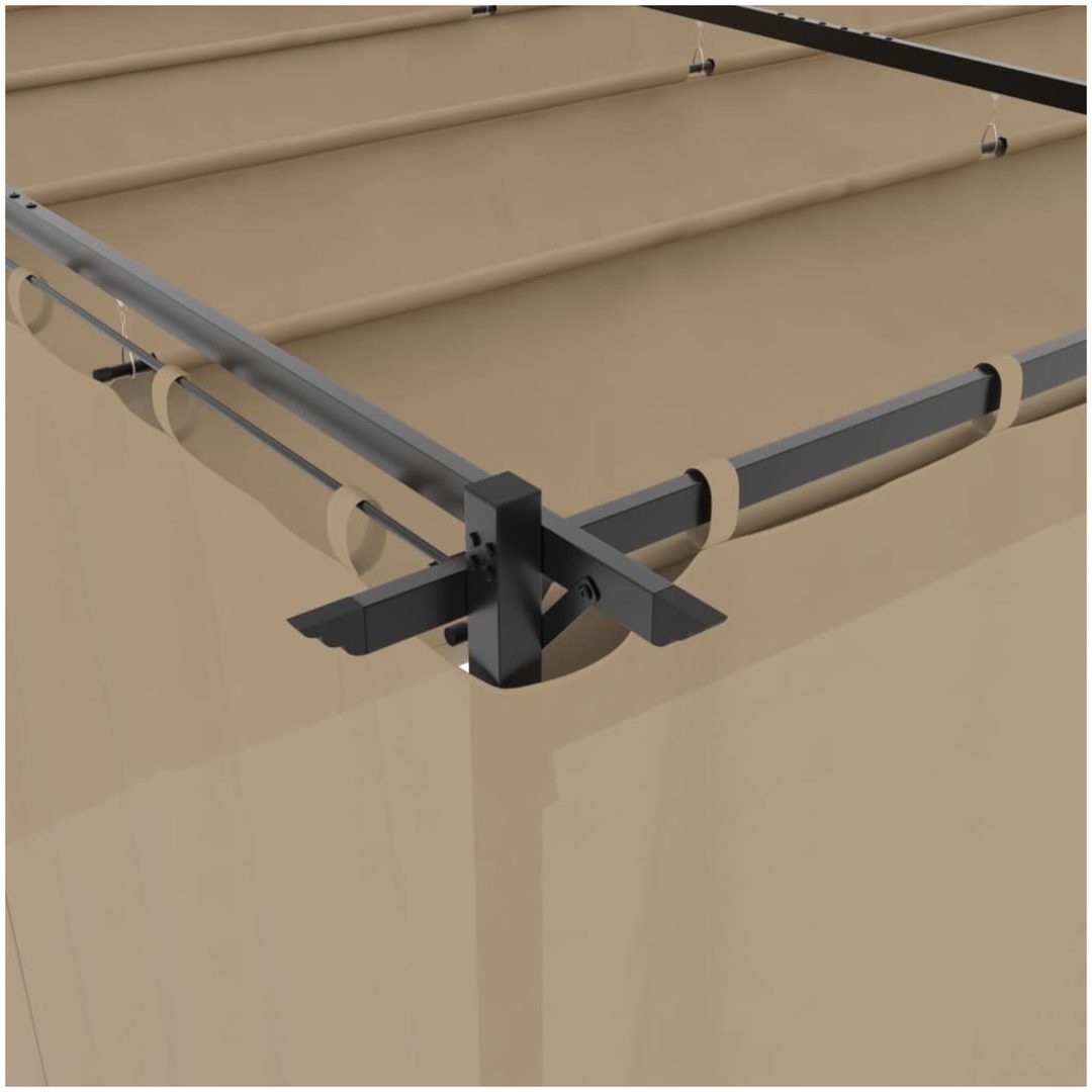 Paviljong med draperi taupe stål vidaXL 6 x 3 m – bild 7