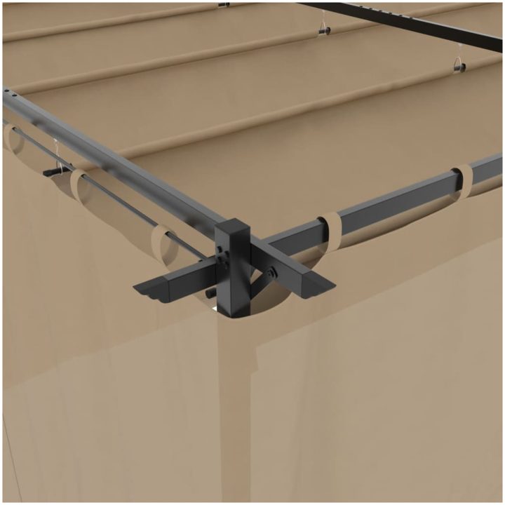 Paviljong med draperi taupe stål vidaXL 6 x 3 m – bild 7