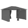 Paviljong med draperier 4x3 m antracit vidaXL – miniatyr 2