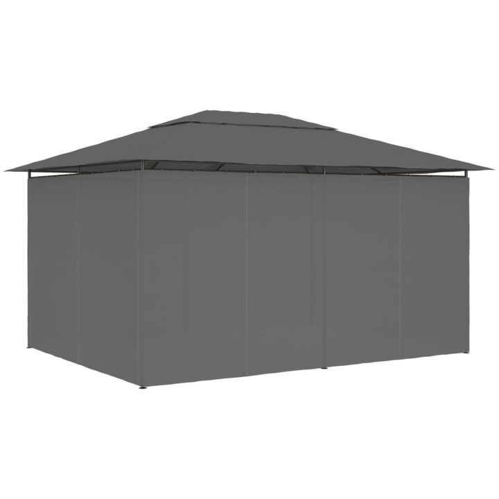Paviljong med draperier 4x3 m antracit vidaXL – bild 4