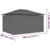 Paviljong med draperier 4x3 m antracit vidaXL – miniatyr 9