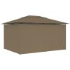 Paviljong med draperier 4x3 m taupe 180 g/m² vidaXL – miniatyr 4