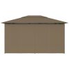 Paviljong med draperier 4x3 m taupe 180 g/m² vidaXL – miniatyr 5