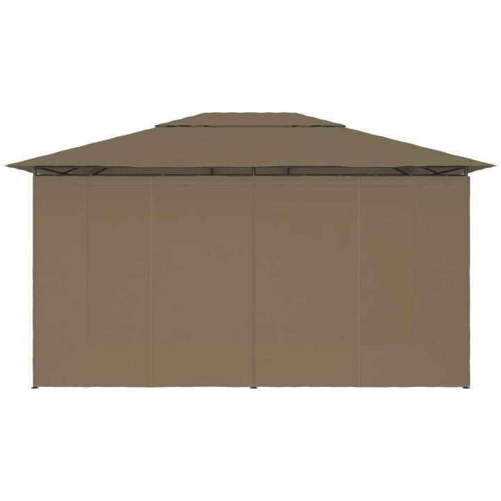 Paviljong med draperier 4x3 m taupe 180 g/m² vidaXL – bild 5