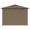 Paviljong med draperier 4x3 m taupe 180 g/m² vidaXL – miniatyr 6