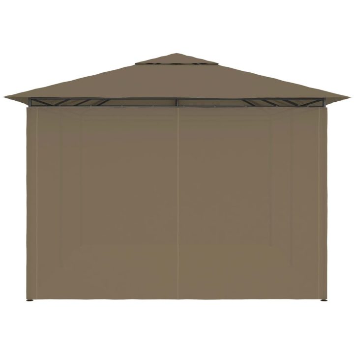 Paviljong med draperier 4x3 m taupe 180 g/m² vidaXL – bild 6