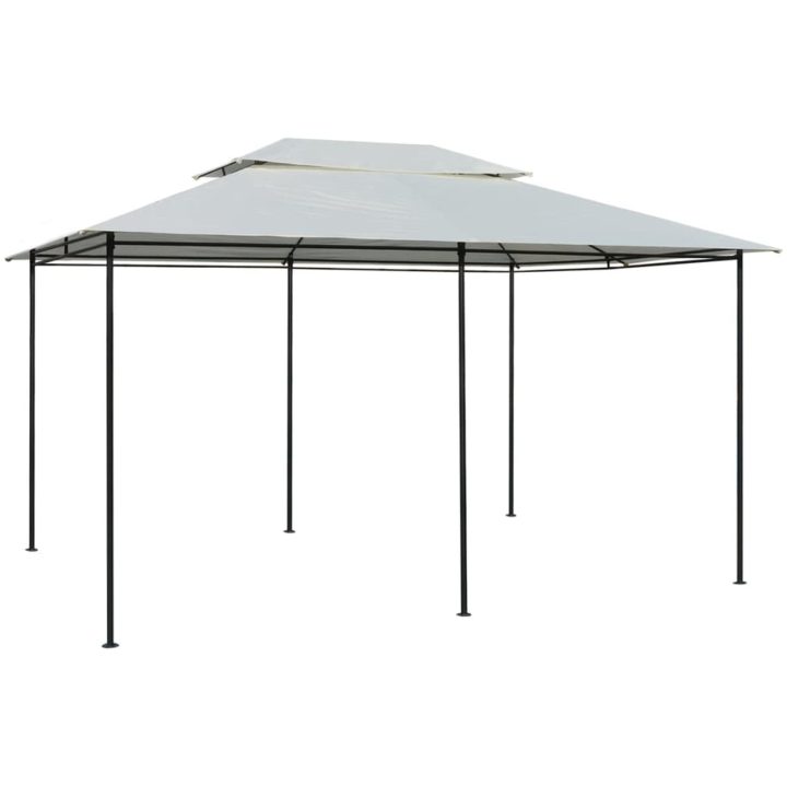 Paviljong med draperier 4x3 m vit vidaXL – bild 2