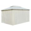 Paviljong med draperier 4x3 m vit vidaXL – miniatyr 3